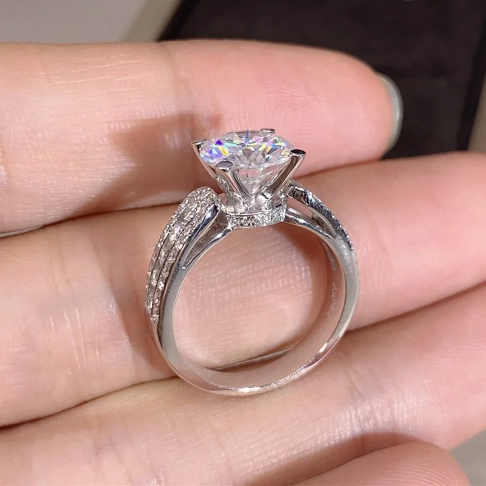 💍"Engagement Anillos Round Zircon Silver Plated Wedding  UNVN12053 - Picture 4 of 7